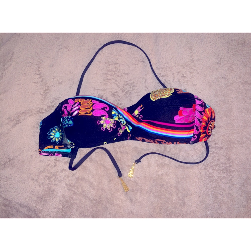 Gorgeous Electric Reef Twist Bandeau Bikini Top (SIZE US 4)